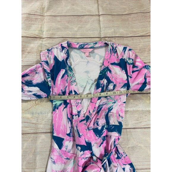 Lilly Pulitzer Women's Karlie Wrap Romper In Tidal Wave - Small - Picture 8 of 13